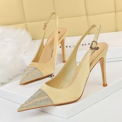 Купить sexy rhinestone flower transparent pumps 9.5cm high heels gold silver wedding shoes designer size 34 to 43