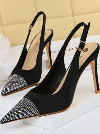 Купить wedding shoes pumps women pointed rhinestone sexy high heels italian designers zapatos de mujer ayakkabi