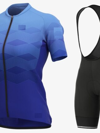 Купить 2021 Magnitude Women Blue Cycling Jersey And Bib Shorts Set
