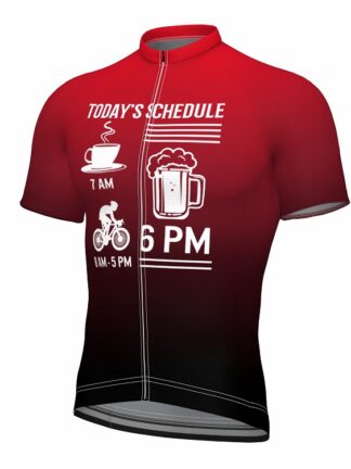 Купить 2021 Men's Short Sleeve Cycling Jersey Summer Spandex Polyester Wine Red Gradient Quick Dry Moisture Wicking Breathable Sports Clothing Apparel