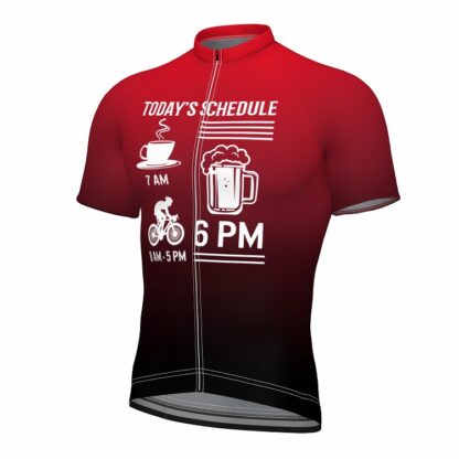 Купить 2021 Men's Short Sleeve Cycling Jersey Summer Spandex Polyester Wine Red Gradient Quick Dry Moisture Wicking Breathable Sports Clothing Apparel