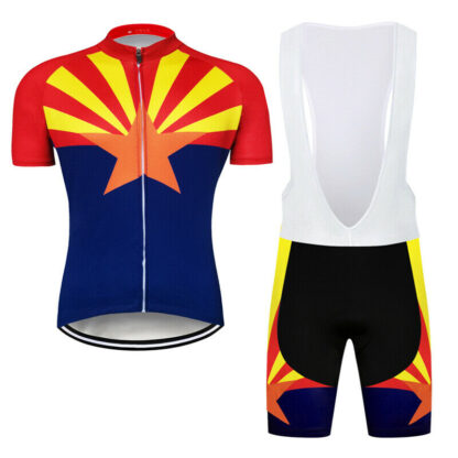 Купить 2021 Arizona State Flag Men Cycling Jersey Bib Shorts Kits Bike Shirt Short Pants Pad