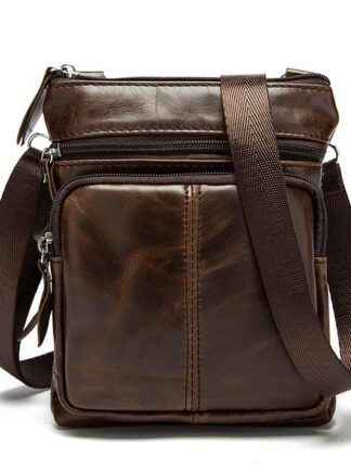 Купить wholesale genuine leather men's shoulder crossbody bags cowhide business casual bag messenger purse 6251