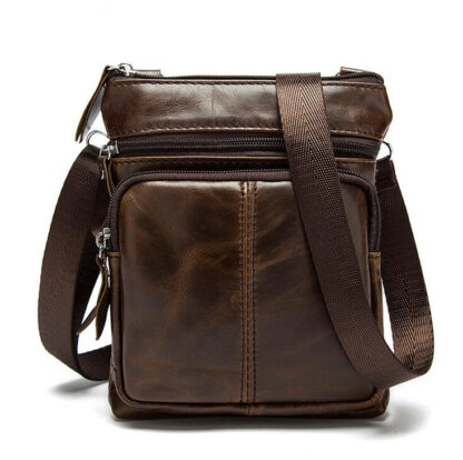 Купить wholesale genuine leather men's shoulder crossbody bags cowhide business casual bag messenger purse 6251