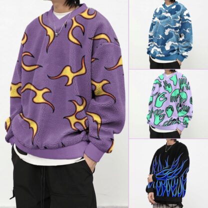 Купить solid men's fleece winter sweater plus size 3XL Sweatshirts print pullover Hoodie men hoodies