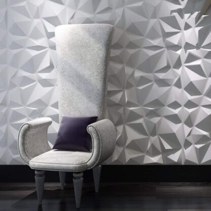 Купить Art3d 50x50cm 3D Plastic Wall Panels Soundproof Diamond Design Stickers White for Living Room Bedroom TV Background (Pack of 12 Tiles 32 Sq Ft)