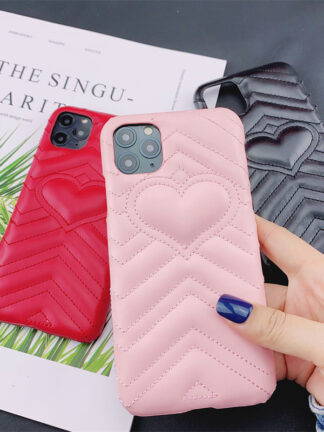 Купить Luxury Designer Phone Cases for IPhone 13 12 11 12pro 11pro X Xs Max Xr 8 7 Plus Leather Cute Love Heart Case
