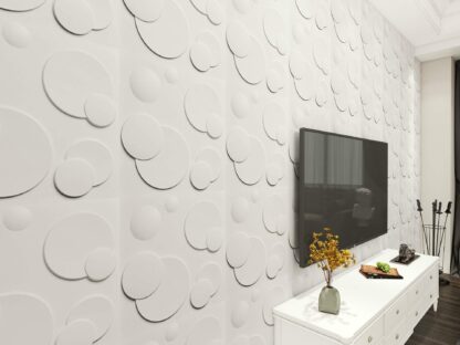 Купить Art3d 50x50cm 3D Wall Panels White Ring Soundproof for Residential and Commercial Interior Décor (Pack of 12 Tiles)