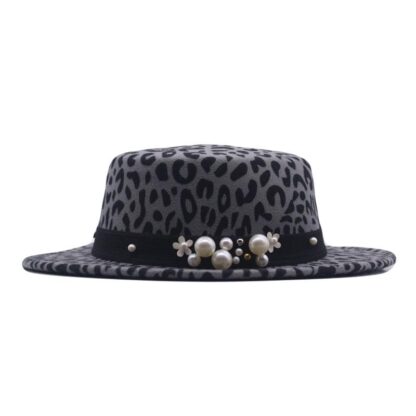 Купить New Fashion Wide Brim Hats Autumn Winter Women Flat Solid Color Imitation Wool Female With Round Top Elegant Pearl