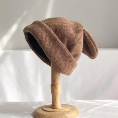 Купить Beanie/Skull Caps Lovely Draping Ears Fur Hat Women Autumn And Winter Knitted Wool Hats Warm Korean Version Of Japanese Cap