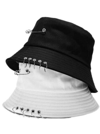 Купить Women's Bucket Hat Ring Cute Women Flat Fashion Black Bob Hat Hip Hop Fishing Cap Summer Panama Fisherman Streetwear New Cap Q0811