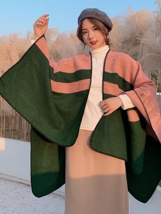 Купить New Fashion Scarves 2021 Winter Scarf Women Knitted Shawls Wrap Warm Cashmere-like Female Pashmina Foulard Bandana Two-color All-match Shawl