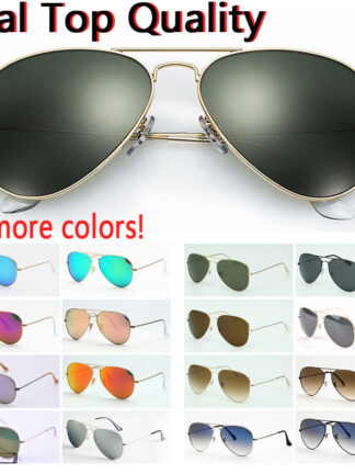 Купить designer sunglasses top quality aviation pilot sun glasses for men women with black or brown leather case