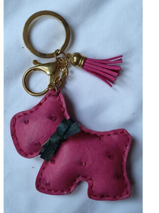 Купить Luxury Fashion PU Leather Dog Keychain Party Favor Pendant Creative Car Cute Key Ring Bag Charm Business Promotion Gift