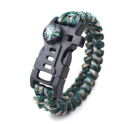 Купить Handmade Multifunction Outdoor Camping Survival Whistle Compass Cuff Bracelet Colorful 550 Paracord Bracelets for Men