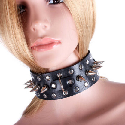 Купить 2022 adultshop recommend 510*50mm Black Leather Rivet Needle Thorns Collar Slave Fetish Bondage BDSM Gear Bondage Neck Strap Sex Product