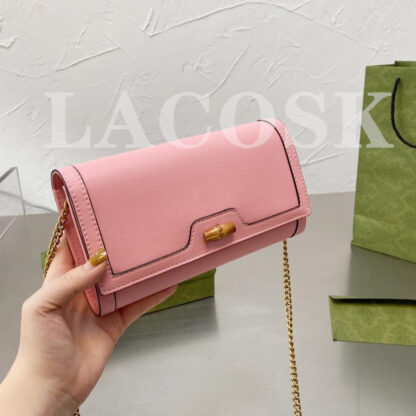 Купить 5A+ Designer Bamboo Wallets Amazing Quality Chain Shoulder Bags Ladies Crossbody Bag Evening Handbags Candy Colors with Original Box