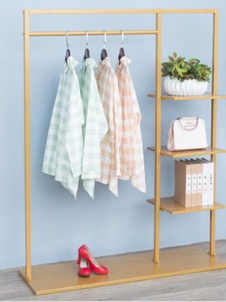 Купить Iron store clothing rack Children Furniture clothes racks floor type shelf bag display shelfs