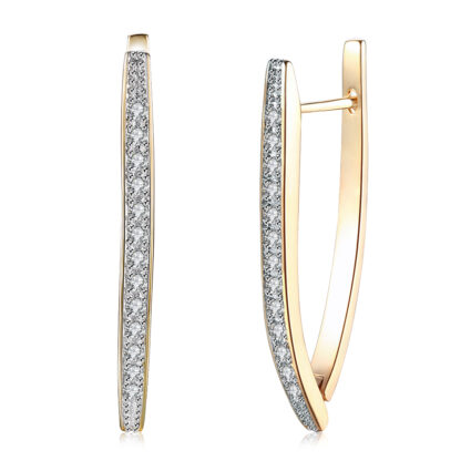Купить k gold zircon ear buckle single row diamond romantic earrings ear clip womens kzce127