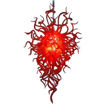 Купить bedroom home decoration modern led chandelier pendant lighting fixture red living room hand blown glass chandelier