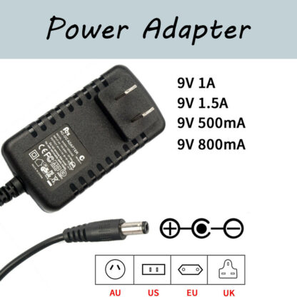 Купить 9V AC DC Power Adapter 1.5A/1A/800mA/500mA Current Negative Inside Positive Outside