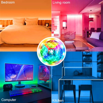 Купить Hot selling Plastic 300-LED SMD3528 24W RGB IR44 Light Strip Set with IR Remote Controller (White Lamp Plate) Home Decoration Lamp