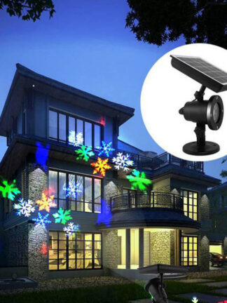 Купить Moving Snowflake Light Projector Solar Powered LED Laser Projector Light Waterproof Christmas Effects Lights Outdoor Garden Landscape Lamp