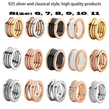 Купить Classic fashion charm High-end luxury Bulgarian S925 silver jewelry designer men and women gift engagement ring