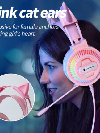 Купить Ladies headphones PS4 PC Xbox stereo game headphones