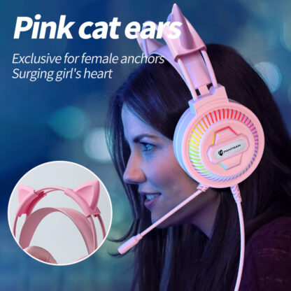 Купить Ladies headphones PS4 PC Xbox stereo game headphones