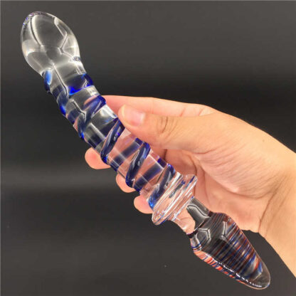 Купить 2022 adultshop glass Double heads glass dildo Pyrex Big Huge dildos Crystal anal butt plugs Anal beads fake penis Sex Toy