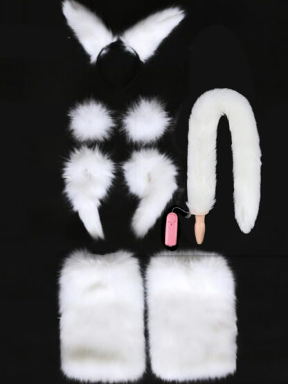 Купить 2022 Fox suit Sexy Set binding adult products combination fun toy Leggings long tail feather anal plug ad0021