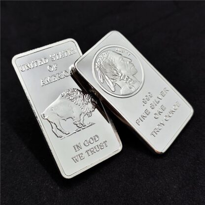 Купить 50pcs Non Magnetic USA Fine Silver Bullion Bar Union Buffalo 1OZ One Troy Ounce Liberty Commemorative Coin Collectible Silver Bar Gift