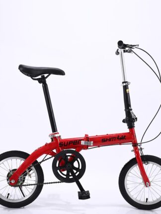 Купить 14-inch Foldable Ultra-lightweight Kids Bike Children Variable Speed Dual Brake Folding Bicycle