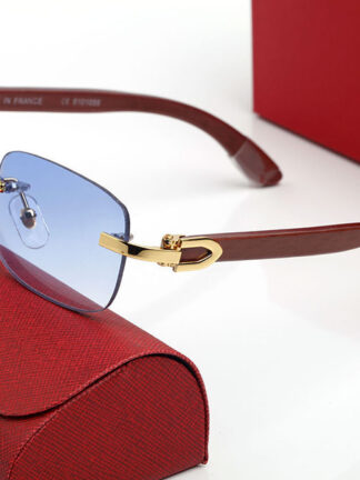 Купить Mens Sunglasses Designer Women Eyeglasses Rectangle Square Frameless Rimless Google Sunglass Alloy Wooden Frames Womens Trendy Blue Lens Polarize Sport Eyeglass