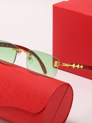 Купить green designer sunglasses for women mens fashion vintage wood bamboo eyeglasses man woman frameless polarized antiultraviolet sunglass luxury 3 stars glasses