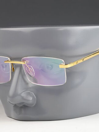 Купить Fashion luxury optical glasses frames 3138835 square titanium gold frameless frame spring legs transparent lens bridge number top quality sunglasses eyewear