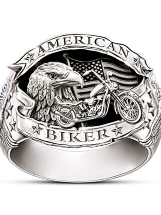 Купить Februaryfrost Brand Carved Words American Biker Men Ring Motorcycle Freedom Eagle Animal Jewelry Hip Hop Rock Gift For Boyfriend Punk Rings