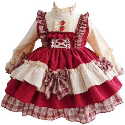Купить christmas dress for girls baby autumn long sleeve navidad wedding dress girl ball gown lolita girl princess party vestidos
