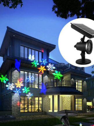 Купить Moving Snowflake Light Projector Solar Powered LED Laser Projector Light Waterproof Christmas Stage Lights Outdoor Garden Landscape Lamp