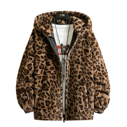 Купить Januarysnow Fashion New Warm Love Winter Jacket Men Coat Woman Hooded Faux Fur Leopard Casual Slim Parka Men's Winter Coat