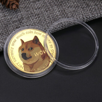 Купить 50pcs Non Magnetic Dogecoin Commemorative Coins Craft Collection Wow Dog Pattern Souvenir Home Decoration Crafts Desktop Ornaments