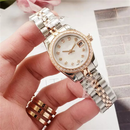 Купить 19 colors women 26mm automatic mechanical diamonds watch No battery sweeping movement self winding Stainless steel clock Datejust wristwatch