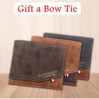 Купить Men Wallet PU Leather Business Foldable Wallet Luxury Billfold Slim Hipster Panelled Credit Card Holders Inserts Coin Purses Vintage Walltes