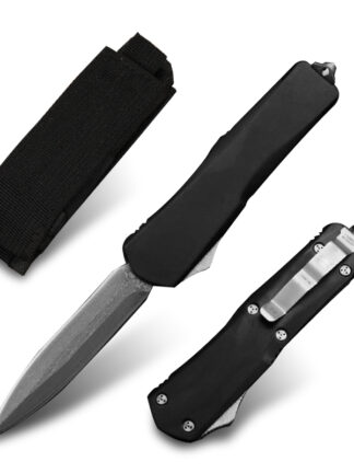 Купить Tactical Front Automatic Knives Damascus Steel OTF Military Survival Combat Knife Camping Outdoor Hunting Knife Skinning Folding Blade Pocket Knifes EDC Tool