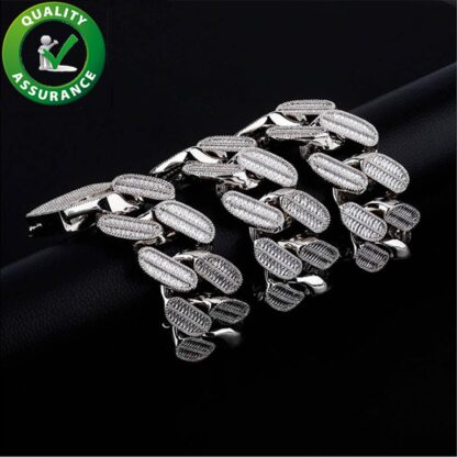 Купить Hip Hop Bling Jewelry Men Diamond Necklace 39MM Width Cuban Link Chain Rapper Luxury Designer Necklaces Silver Big Crude Iced Out Chains Fashion Accessories