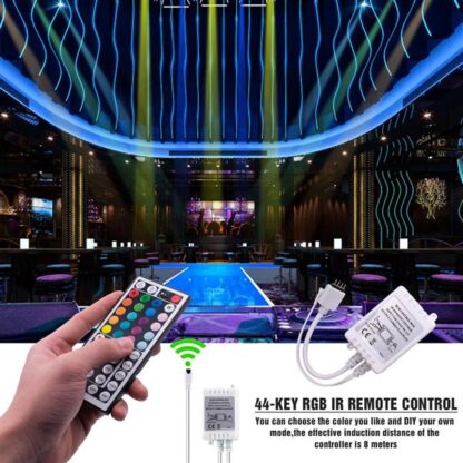 Купить high quality Plastic 150-LED 12V-5050RGB IR44 Light Strip Set with IR Remote Controller (White Lamp Plate)