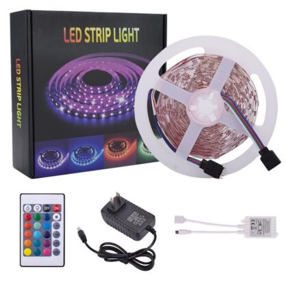 Купить 12V 10M Dual-Disk SMD 2835 Lamp Beads 300 Lamp-RGB-IR44-Non-Waterproof And Non-Glue 24-Key Light Strip Set (40W White Light Board)