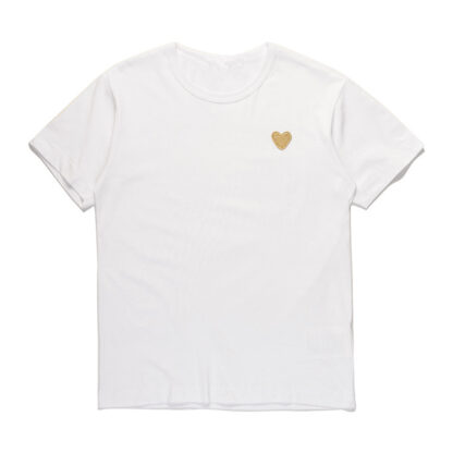 Купить Love Hearts T-shirt Peach Heart Men Women Round Neck Cotton Short-sleeved Solid Color Embroidery Heart Lovers Tee Top Hip Hop Shirt