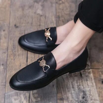 Купить 2021 New Men Shoes Loafers PU Leather Solid Outdoors Fashion Classic Comfortable Spring Autumn Slip on Simplicity Round Toe Concise Casual Business Shoes DH543